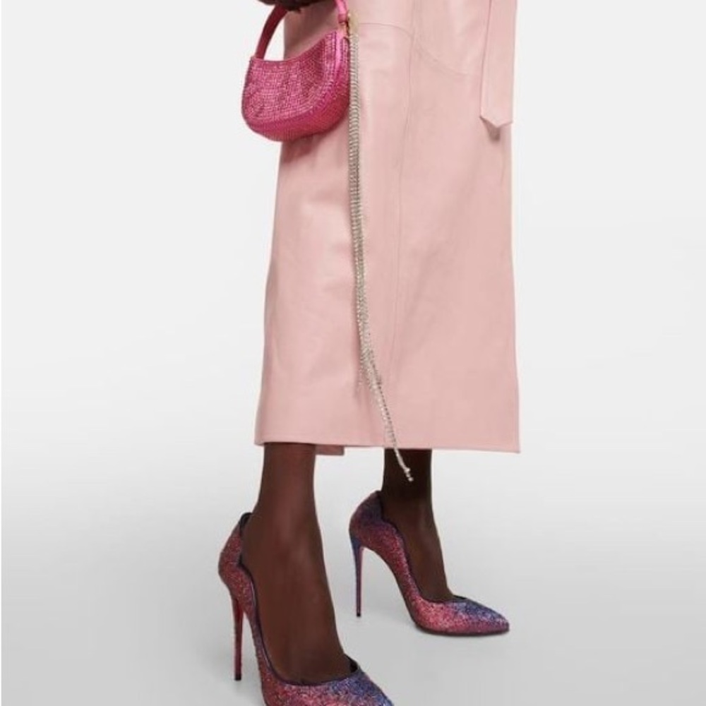 Christian Louboutin Pink to Purple Glitter Pointed-Toe Stiletto Heels
